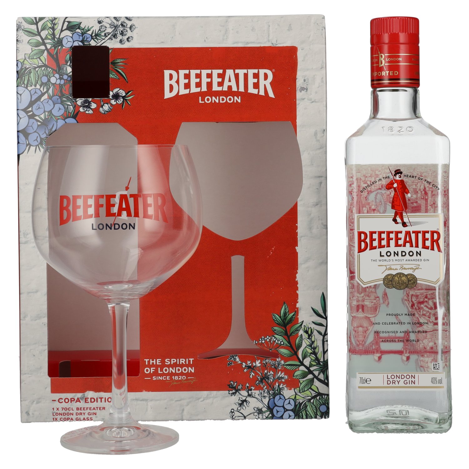 Beefeater London Dry Gin 40% Vol. 0,7l in Geschenkbox mit Glas - Wein /  Bier / Limo / Spirituosen - Purkart